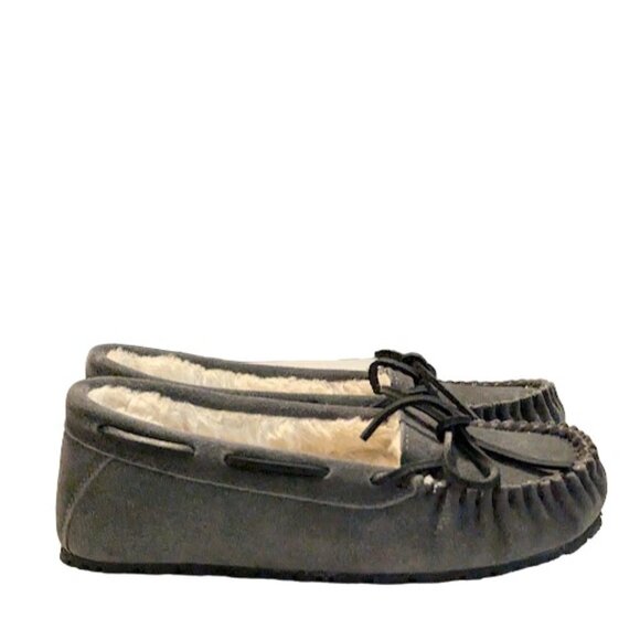 Sperry Top Sider Cushion Gray Suede Leather Moccasin Flat Slipper Size 6 NWOB - Picture 2 of 9